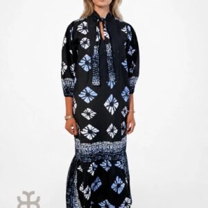 Adire-Inspired Ankara Maxi Dress