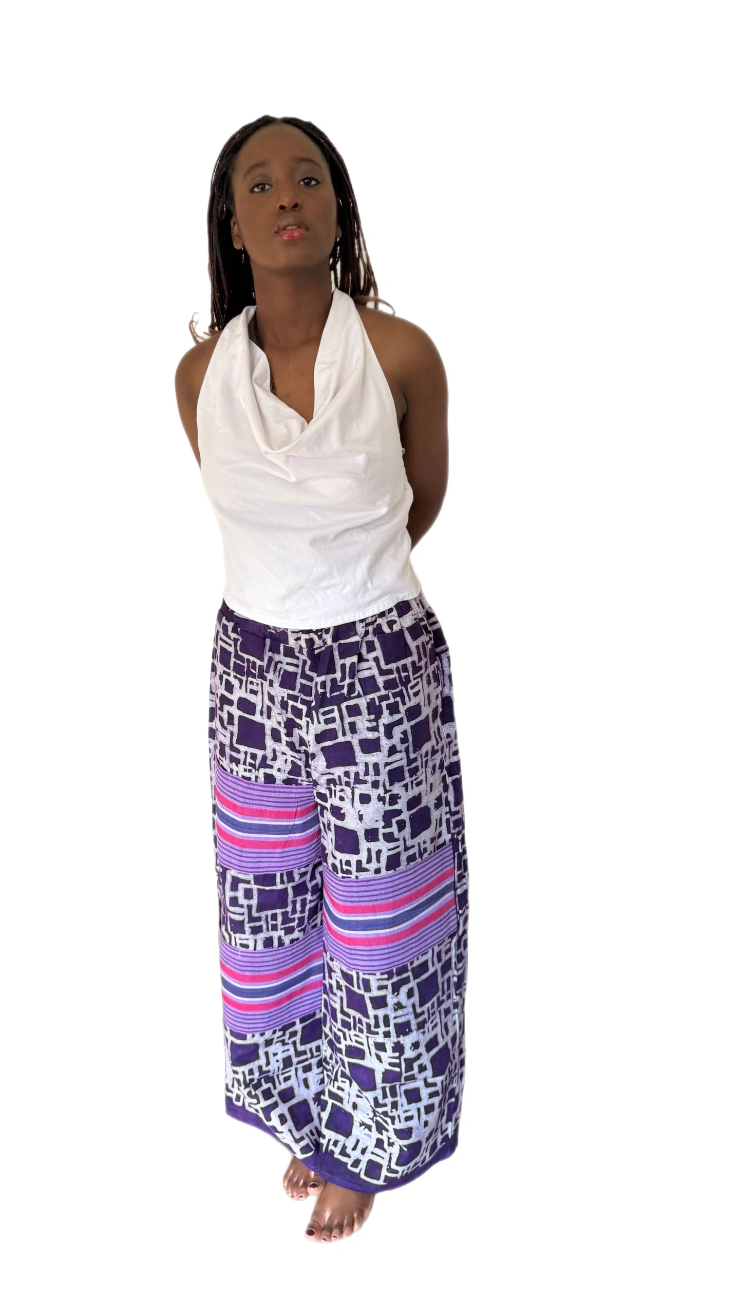 Adire and Aso Oke Strip Pant