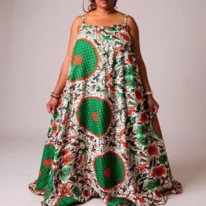 Ankara Strappy Swing Dress
