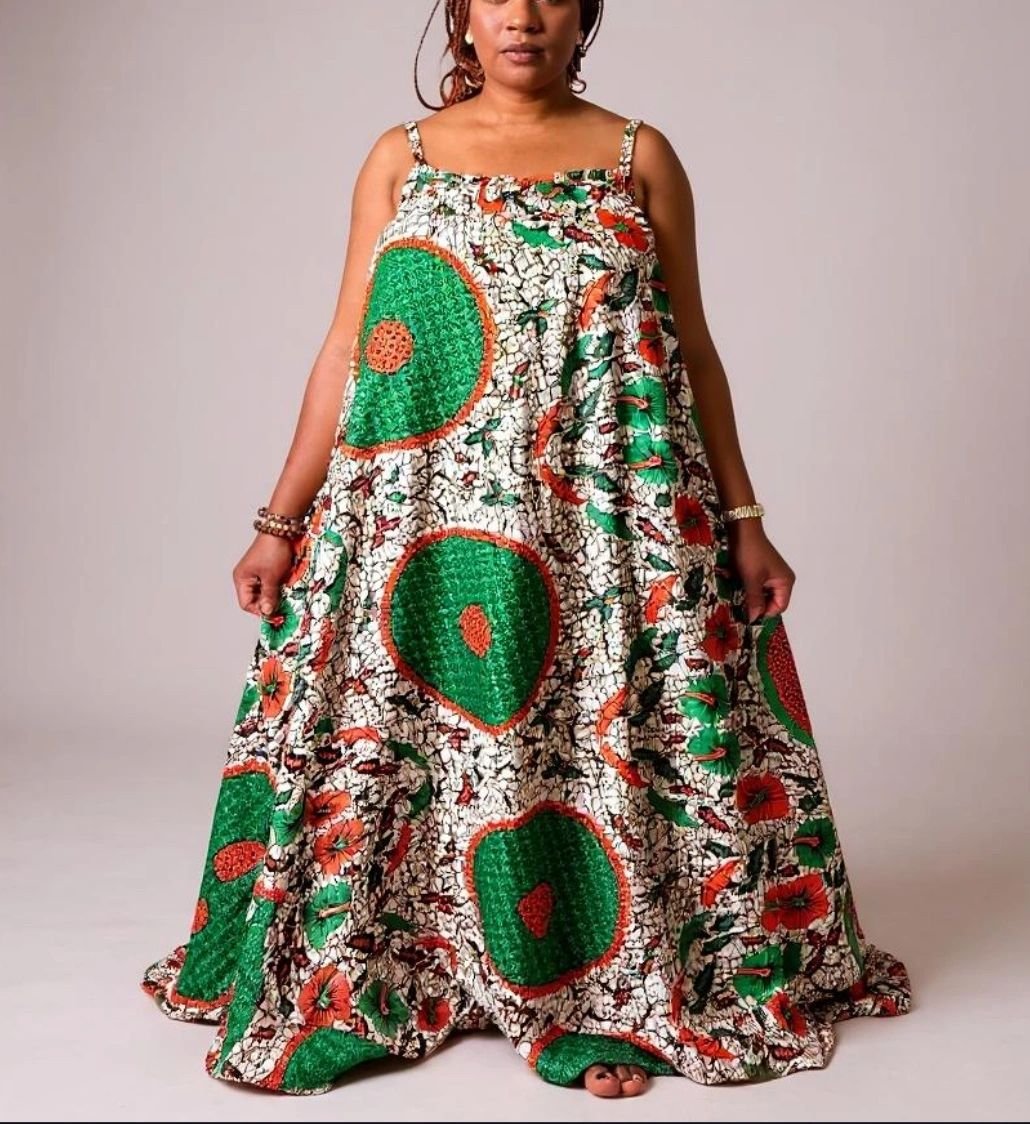 Ankara Strappy Swing Dress