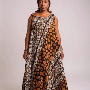 Ankara Sleeveless Swing Dress