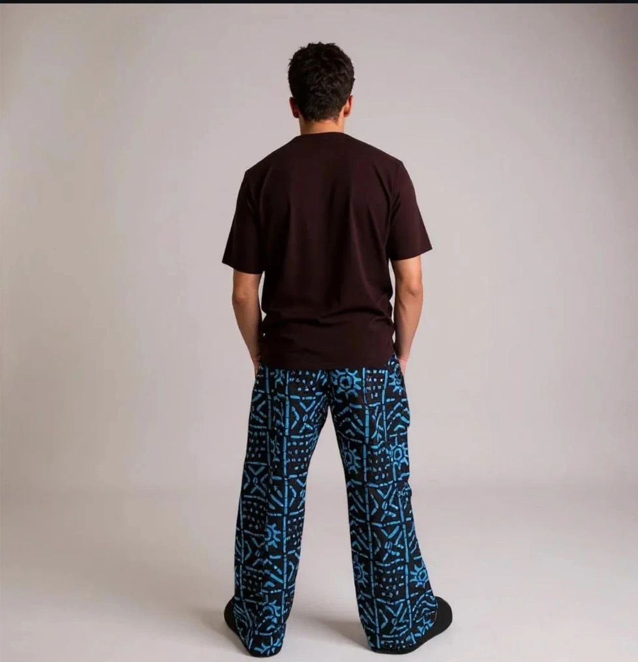 Ankara Cargo Trouser with Aso Oke - Image 3