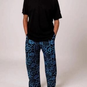Ankara Cargo Trouser with Aso Oke