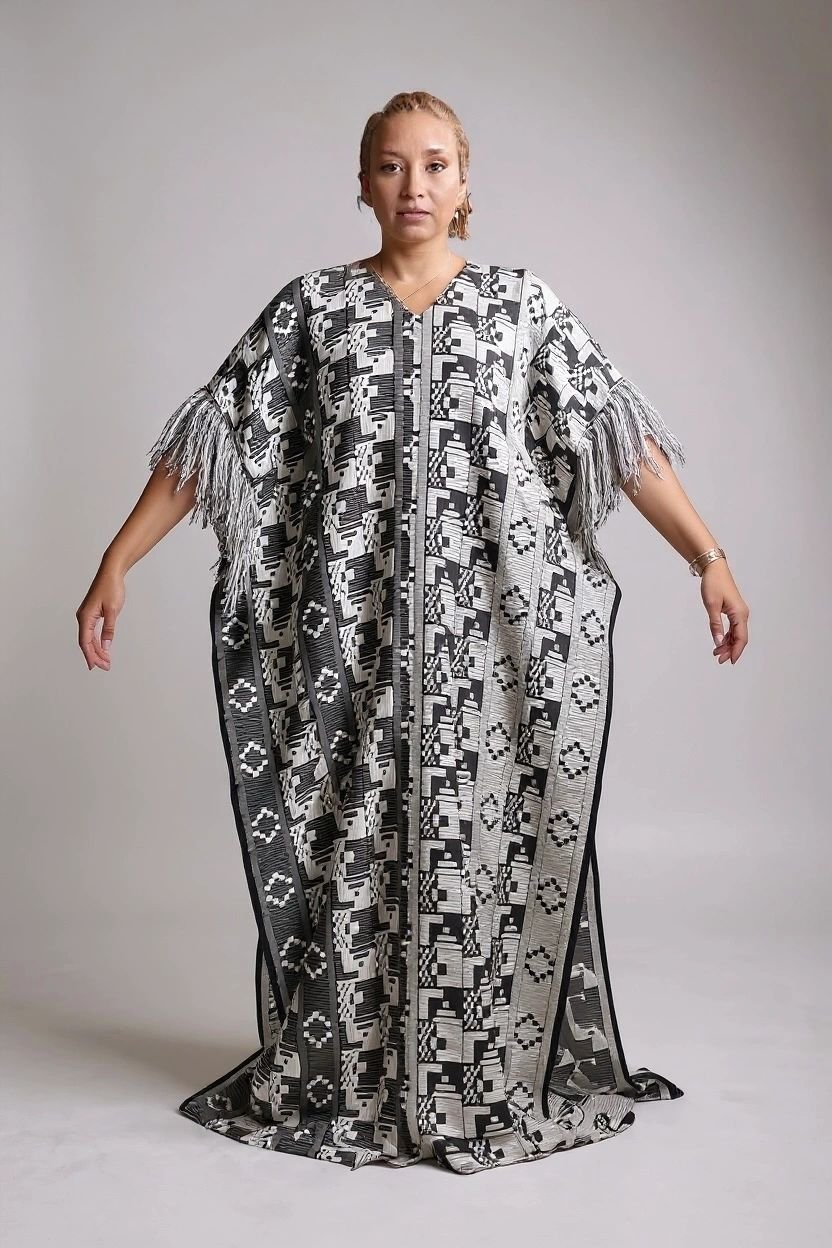 Akwete Boubou – Monochrome Majesty - Image 2