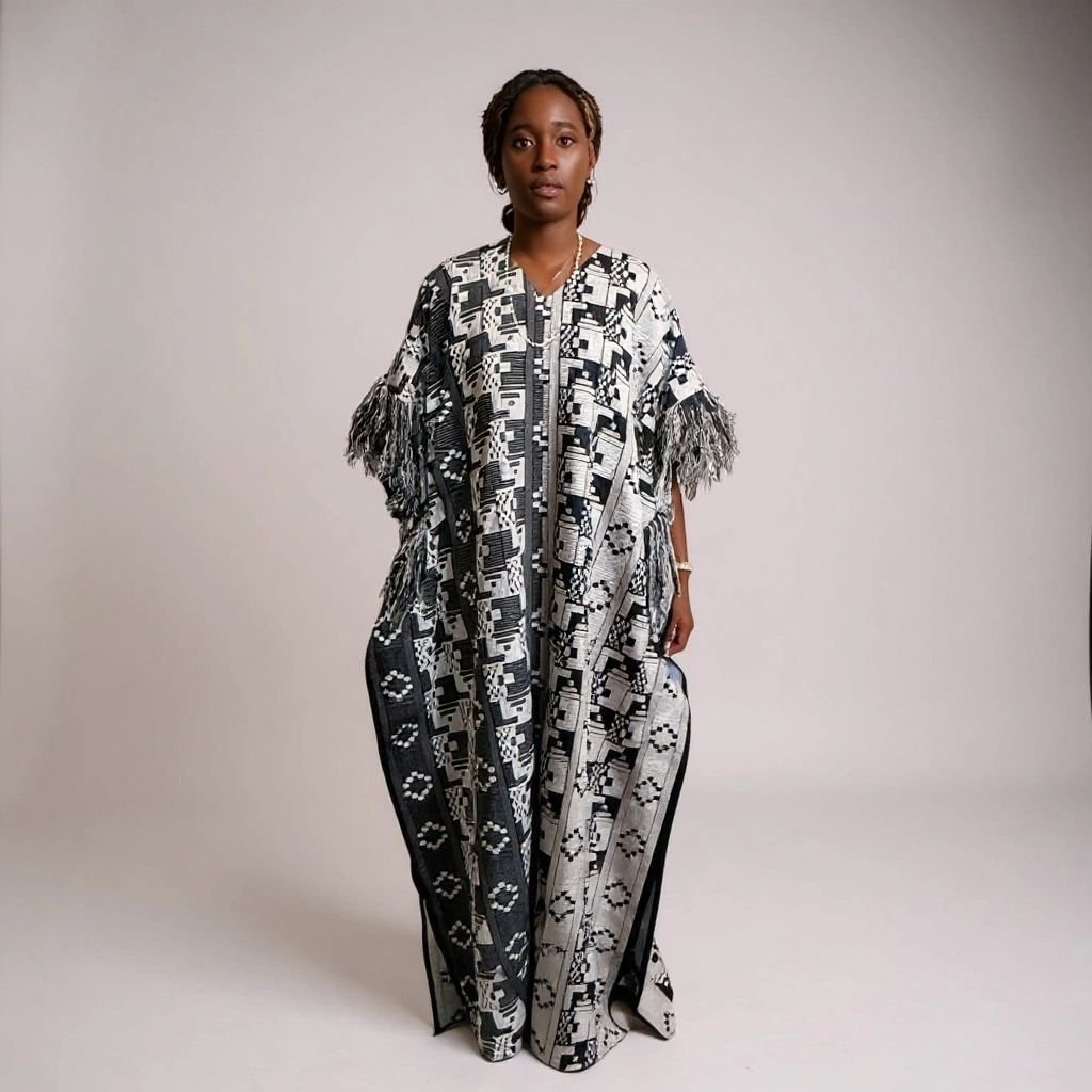 Akwete Boubou – Monochrome Majesty - Image 3