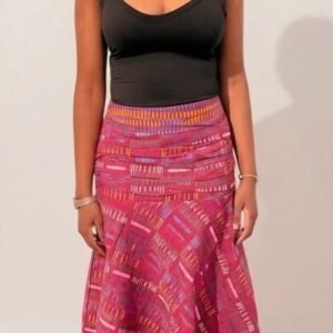 Akwete Flared Midi Skirt