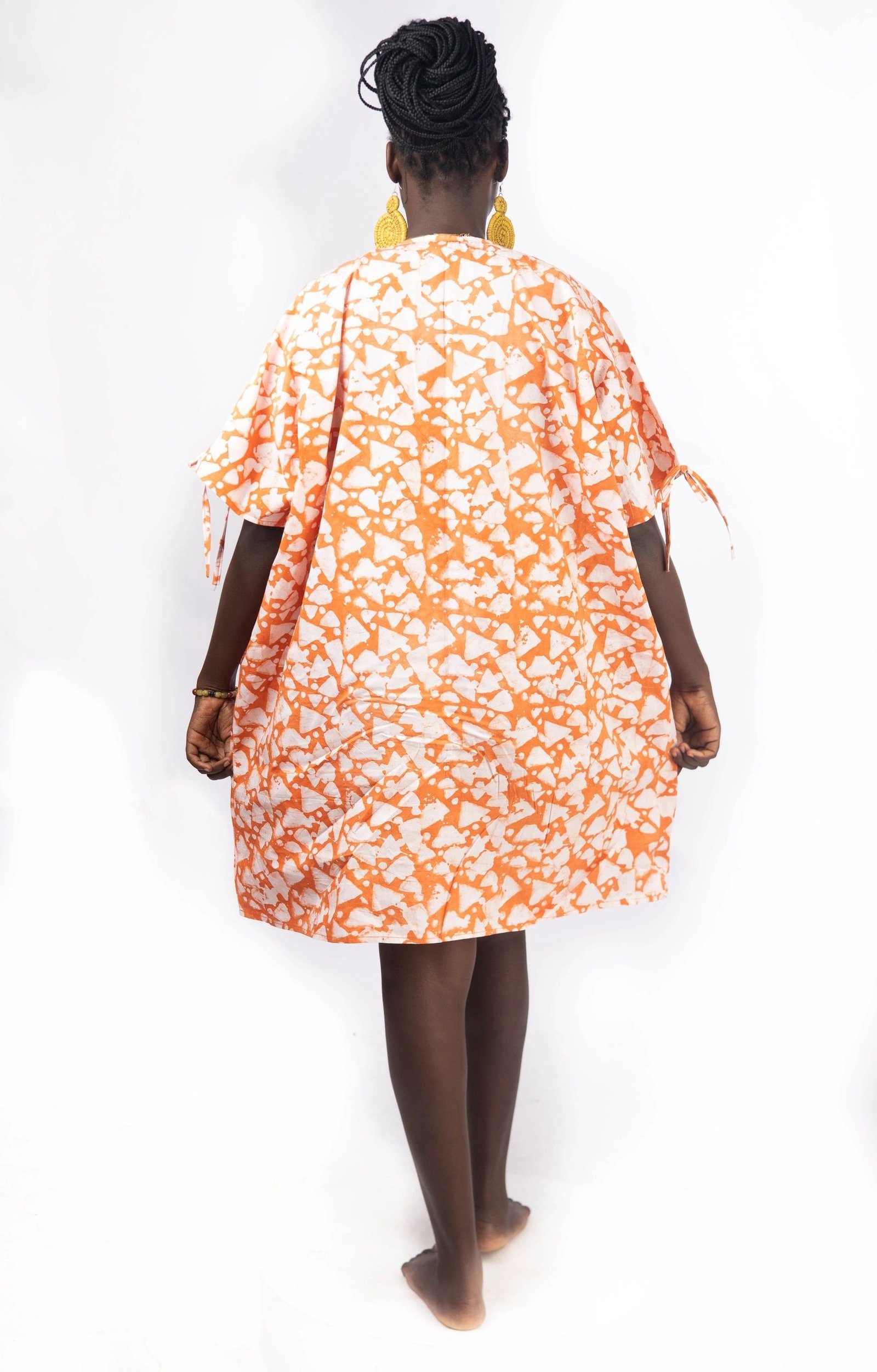 Adire Short Dress with Front Pockets - Image 4