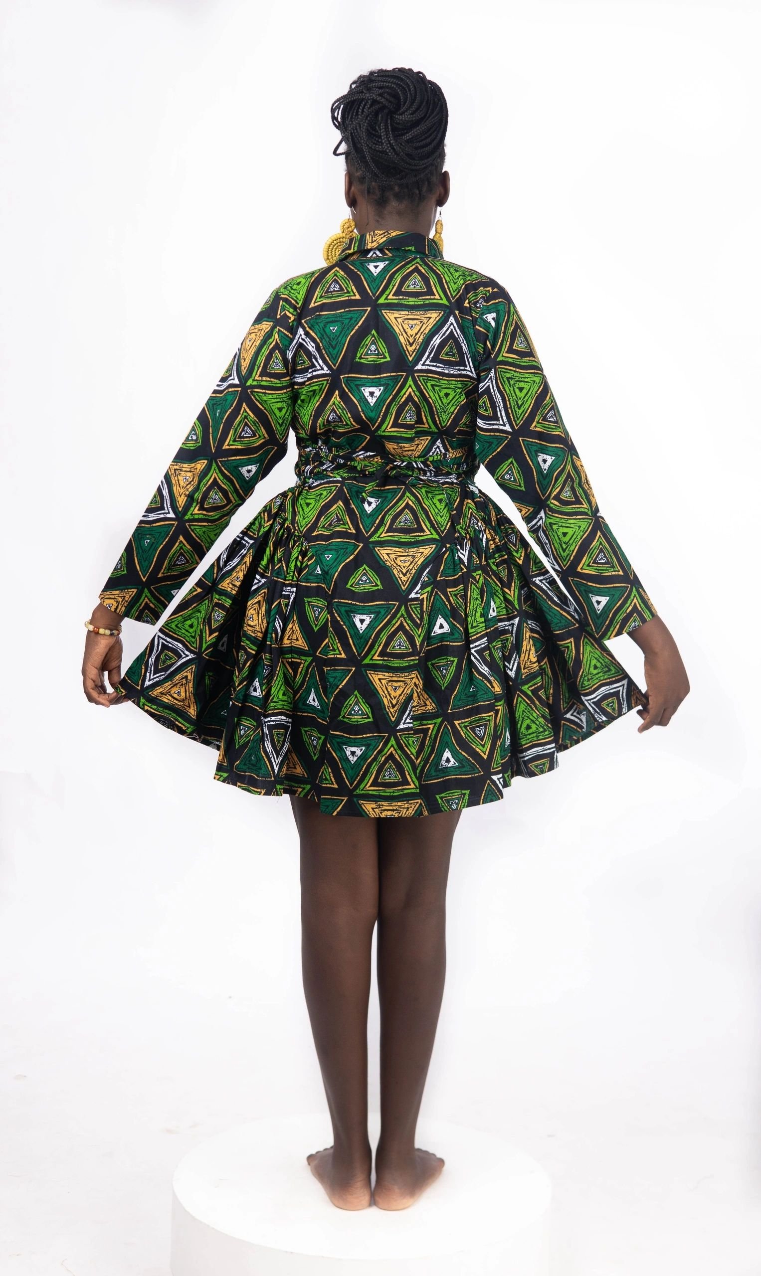 Ankara Dress with Side Ruffles - Image 3