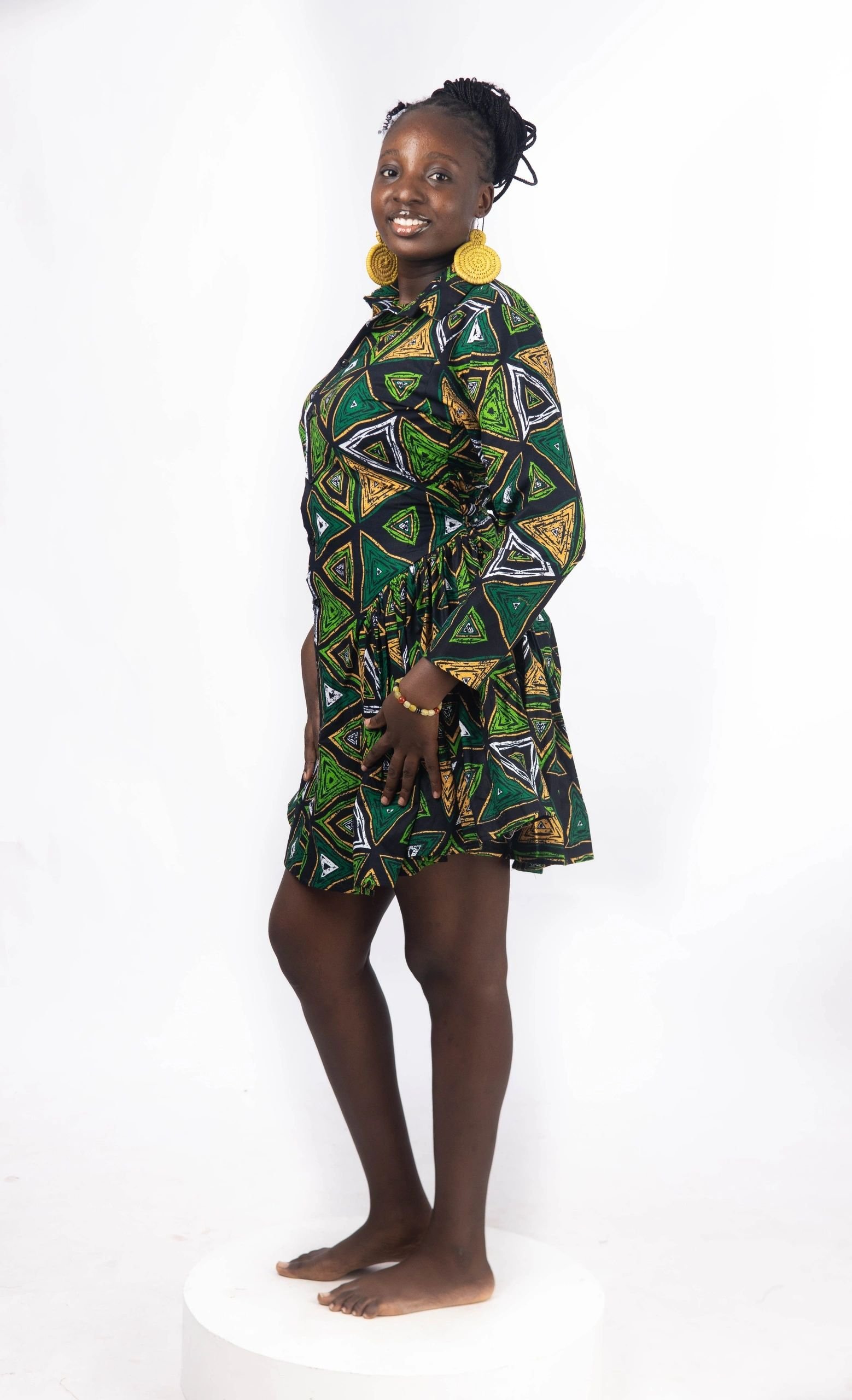 Ankara Dress with Side Ruffles - Image 4