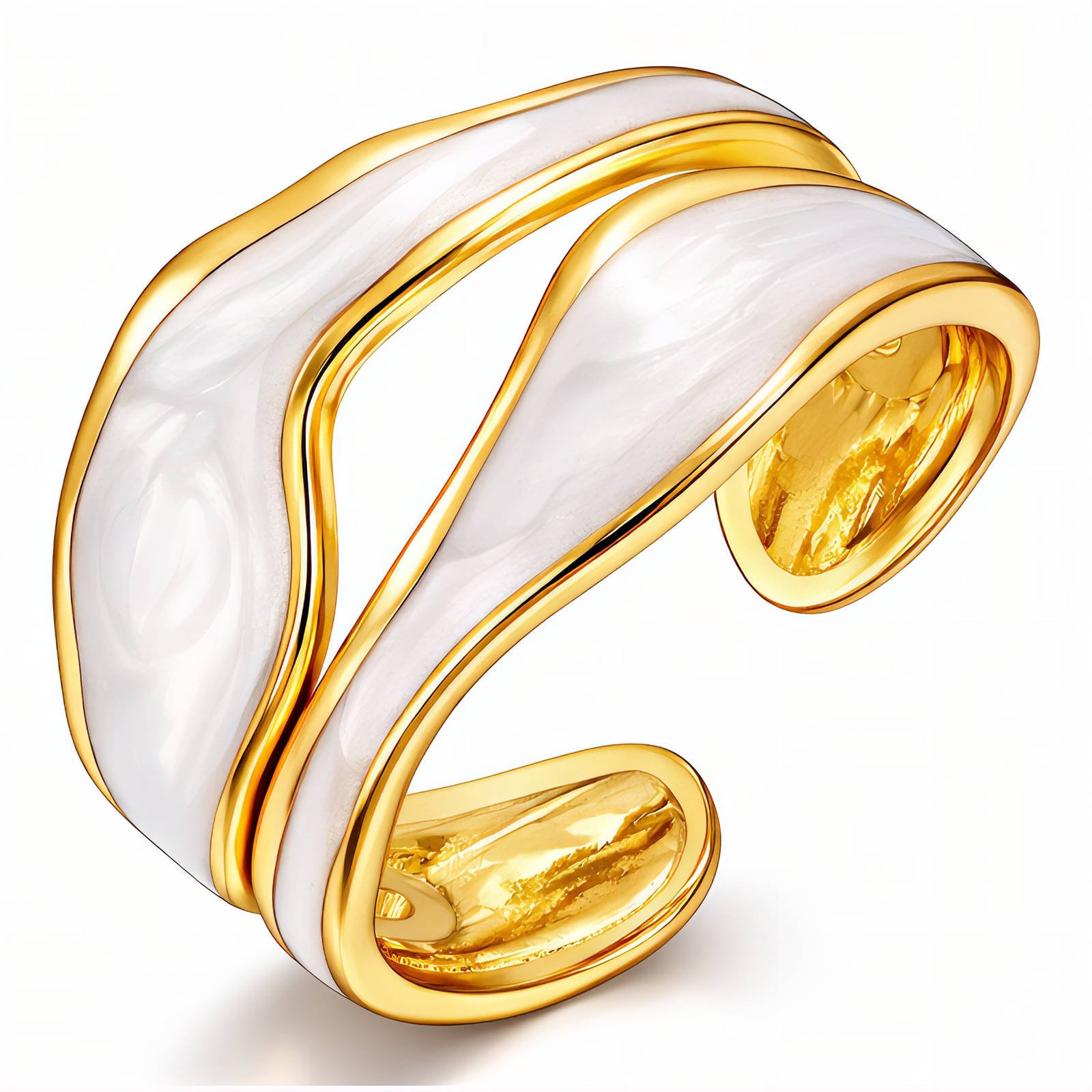 Ivory Wave Adjustable Ring