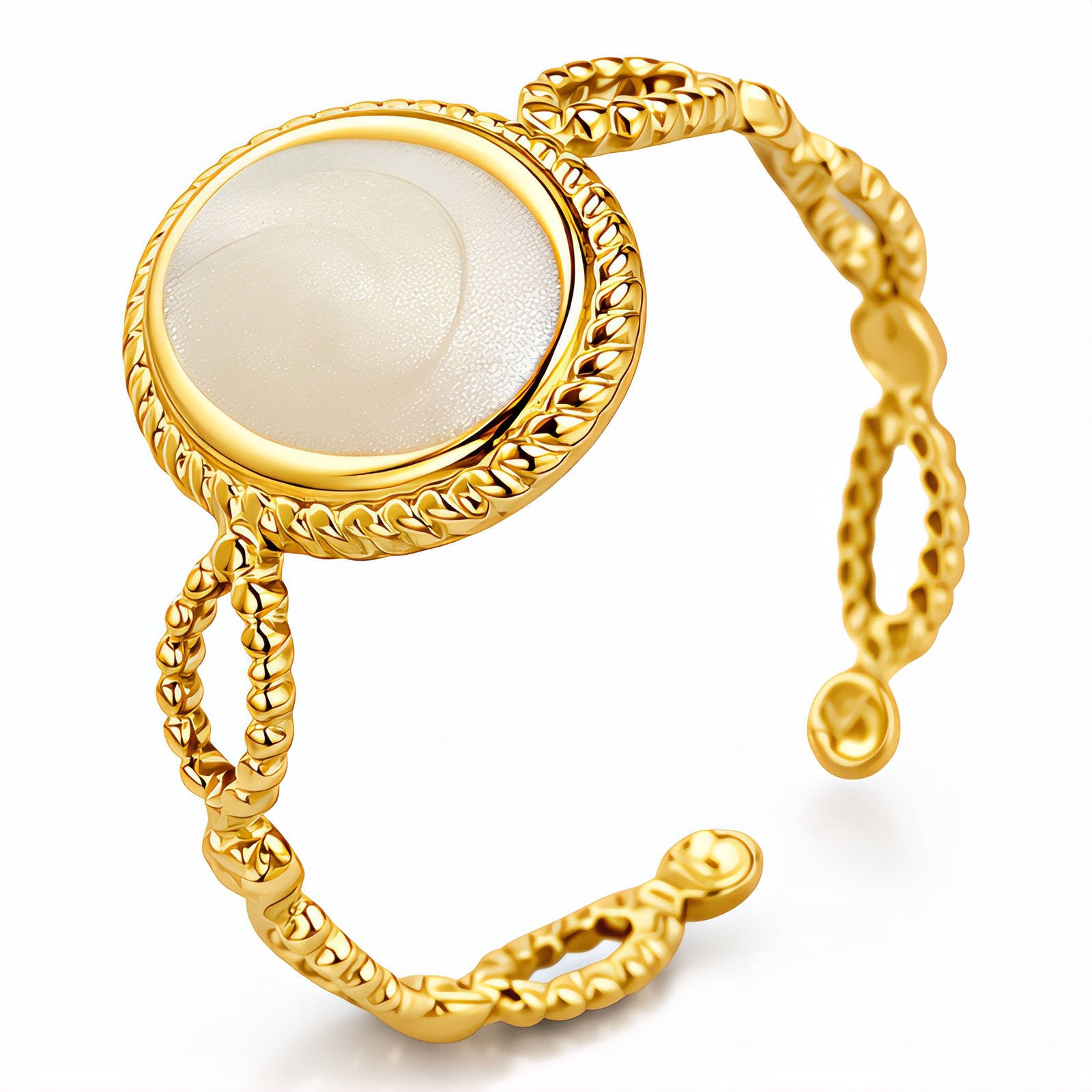 Luna Nacre Adjustable Ring