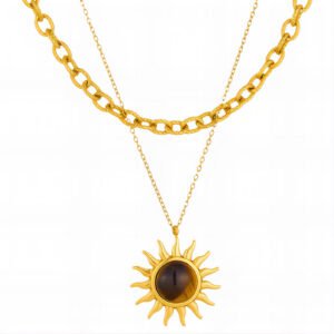 Sunlit Eclipse Layered Necklace